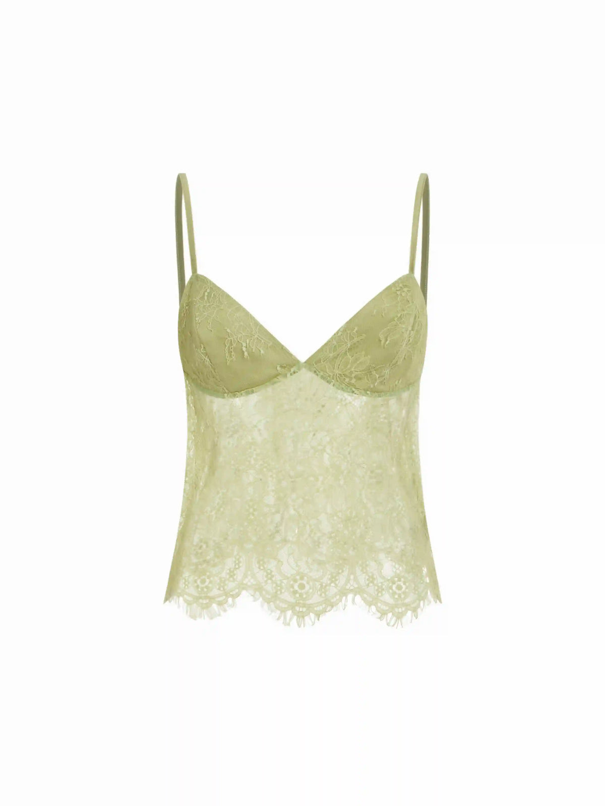 Lace Sweetheart Neck See-through Slim Cami Top