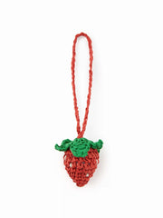 STRAWBERRY KNITTED BAG CHARM