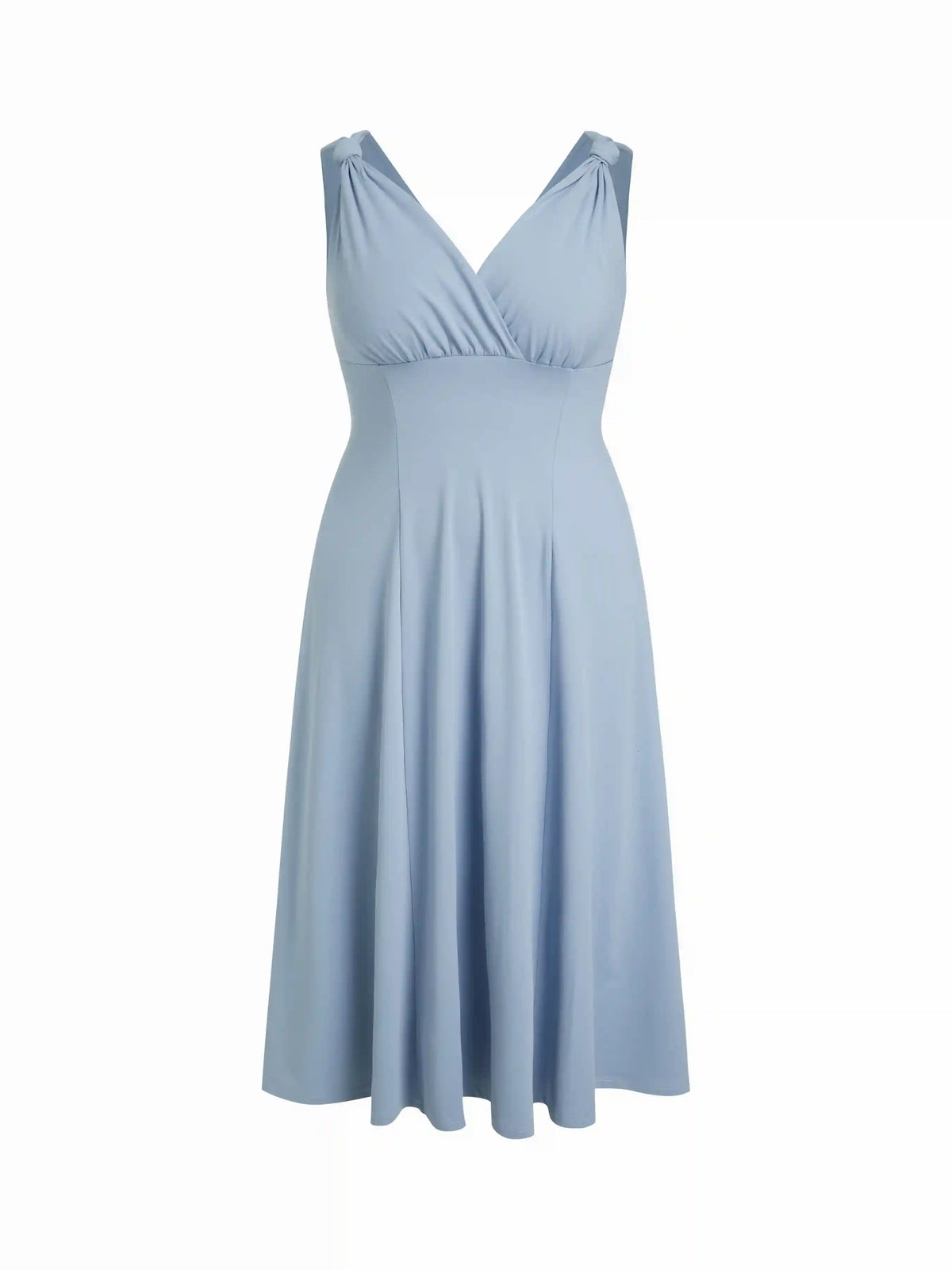 High Stretch V-neck Knotted A-line Maxi Dress Curve & Plus