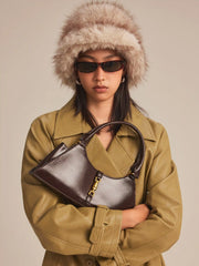 PUSH-LOCK DECOR SHOULDER BAG