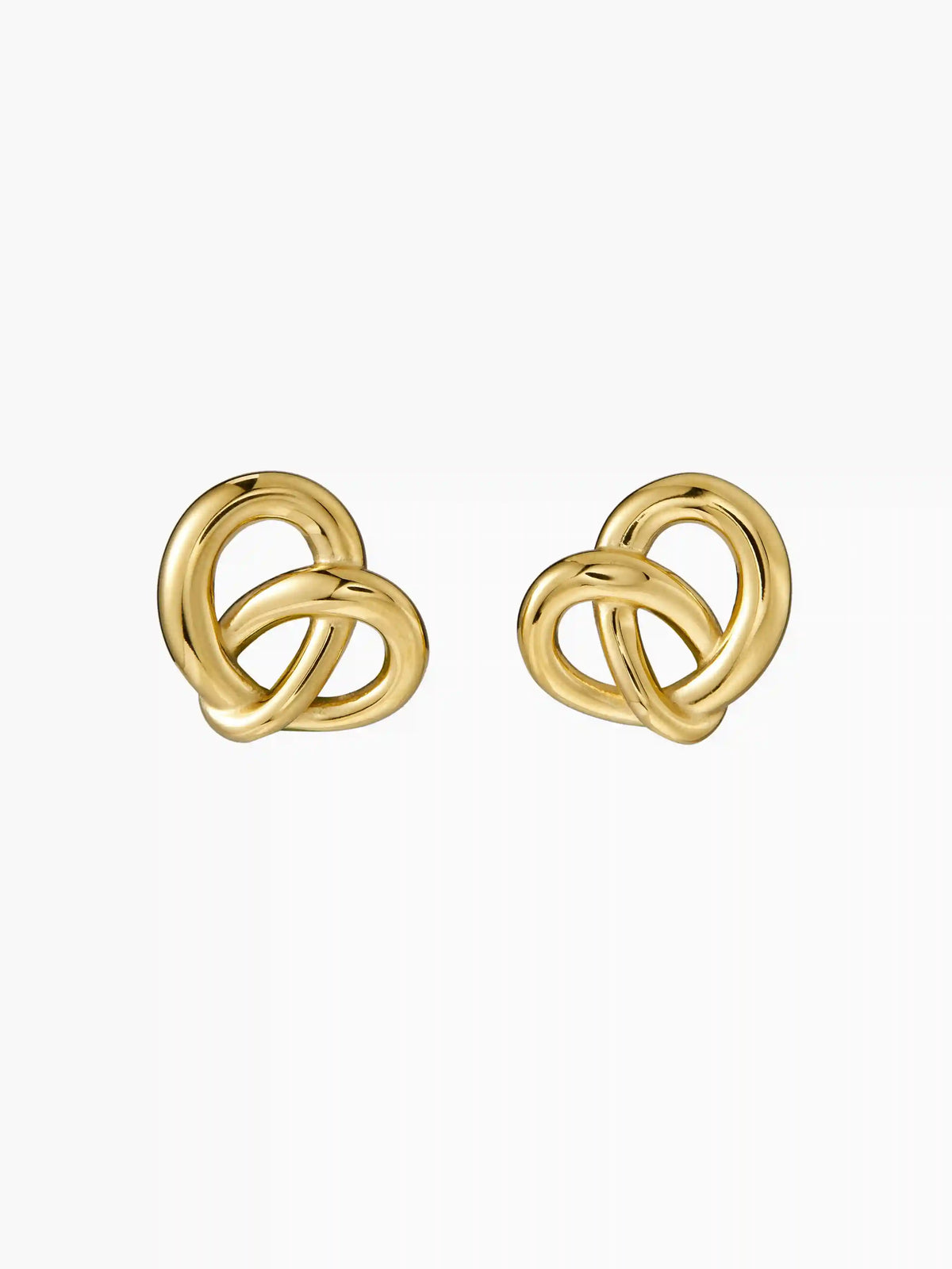 KNOT 18K GOLD PLATED STAINLESS STEEL STUD EARRINGS
