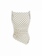 Leopard Boat Neck Ruched Asymmetrical Hem Tank Top