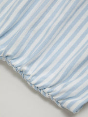 Cotton-blend Boat Neck Ruched Striped Tee