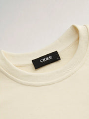 Cotton-blend Seafood & Vegetable Graphic Oversized Sweatshirt