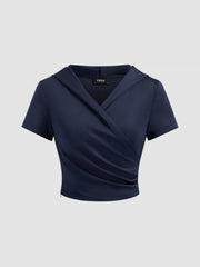 Cotton-blend Hooded Wrap Top & Mid Rise Elastic Waist Trousers Set