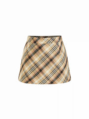 High Rise Tartan Zip Through Pocket Mini Skirt
