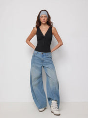 High Stretch V-neck Metal Detail Bodysuit