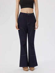 Cider Denim Low Rise Zipper Flared Jeans