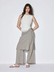 Chiffon Textured Ruched Tank Blouse