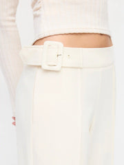 Low Rise Side Buckle Flared Trousers