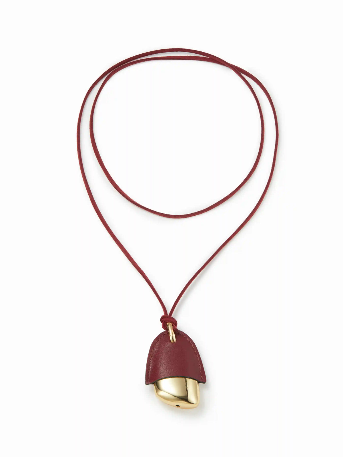 FAUX LEATHER METAL PENDANT NECKLACE