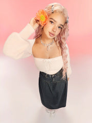 Knit Bowknot Tube Top With Crop Shrug