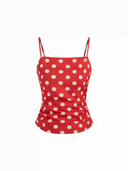 Polka Dot Ruched Cami Top