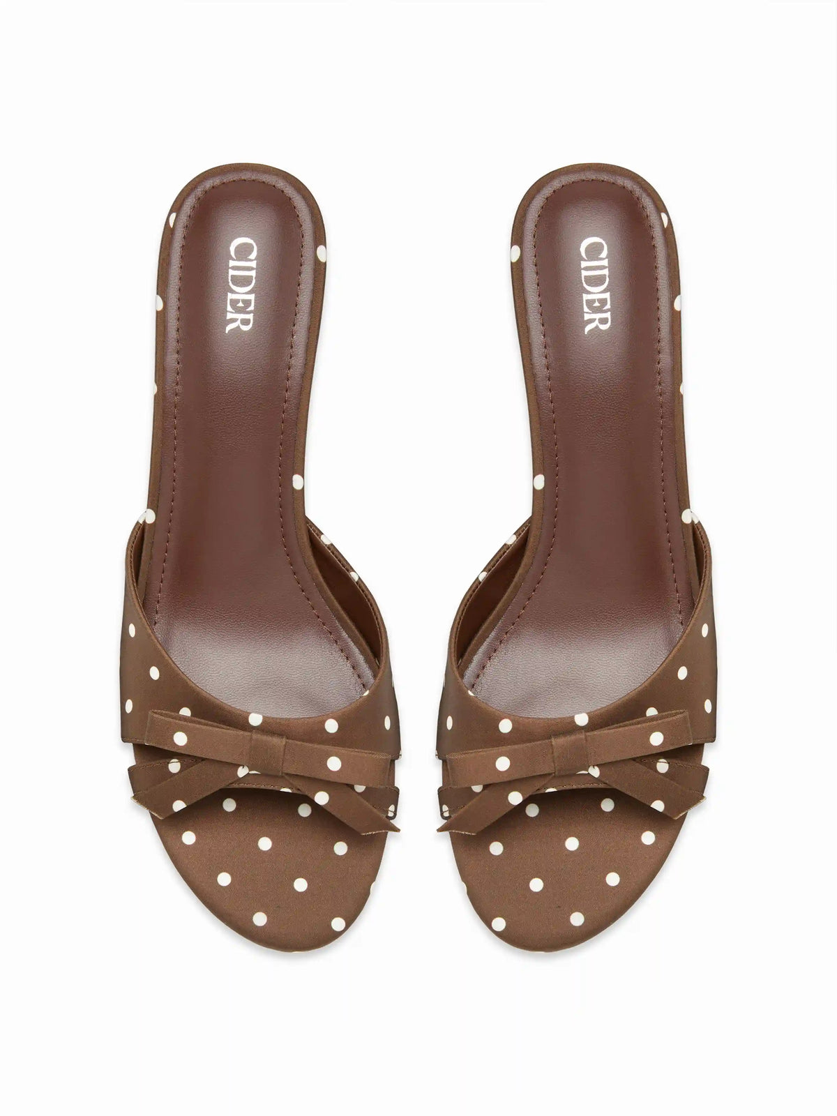 POLKA DOT & BOWKNOT MID HEEL SANDALS