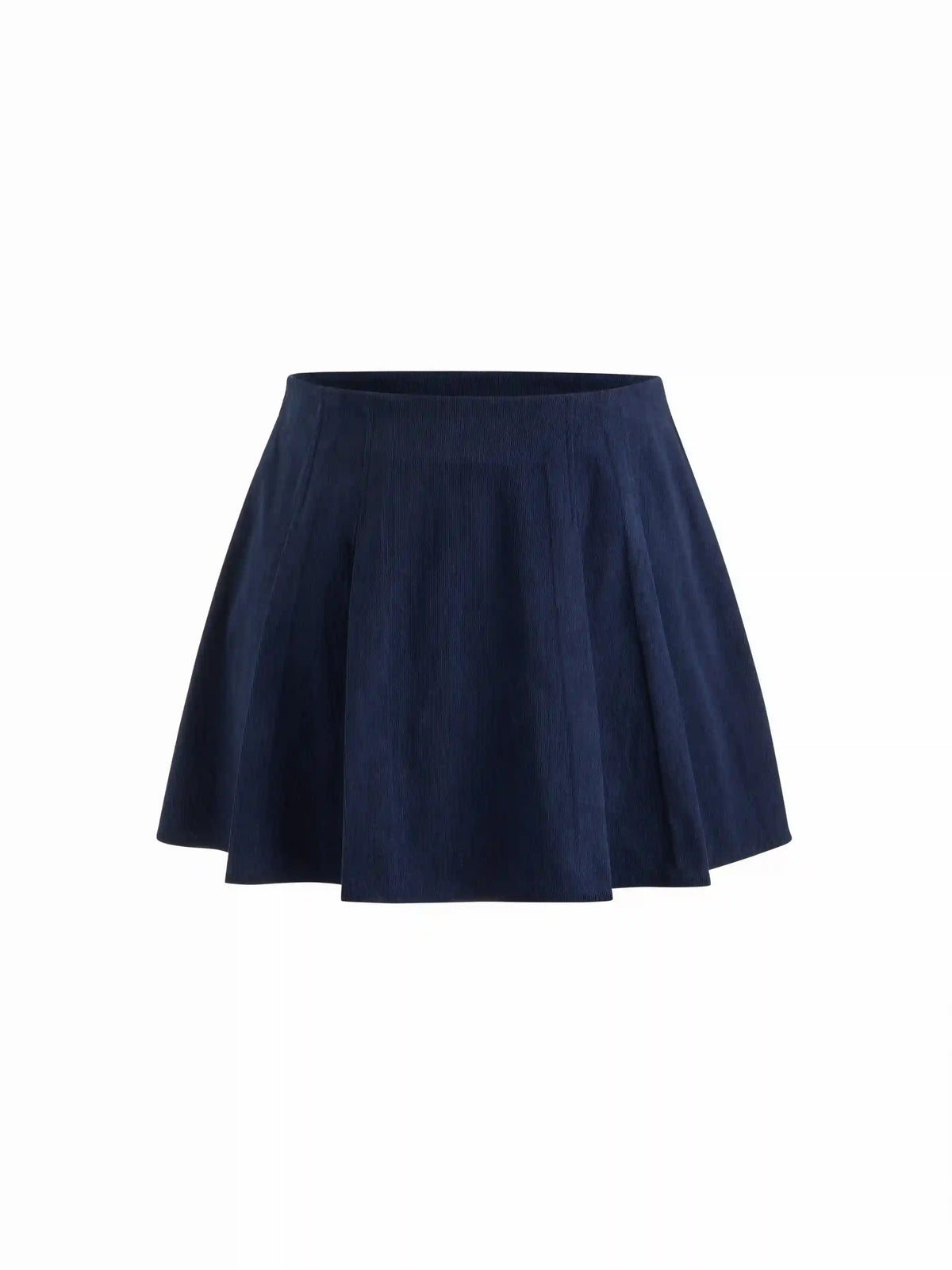 Corduroy Mid Rise Pleated Mini Skirt Curve & Plus