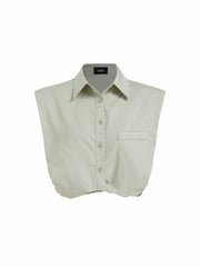 Cotton Short Sleeve Bolero Crop Shirt