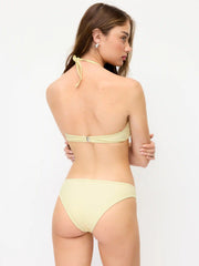 High Stretch Halter Neck Binding Trim Cheeky Bikini Set