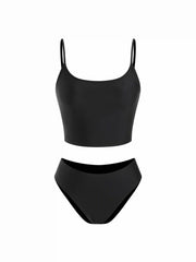 High Stretch Scoop Neck Tankini & Cheeky Bikini Set