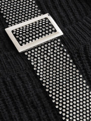 Knit Asymmetrical Neck Mini Dress Curve & Plus