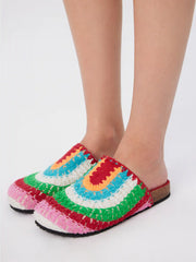 MULTI-COLOR KNIT FLAT SHOES