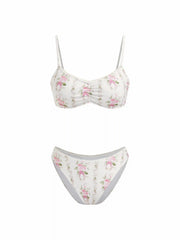 Floral Sweetheart Ruched Bracelet Bikini Set