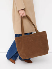FAUX SUEDE TOTE BAG