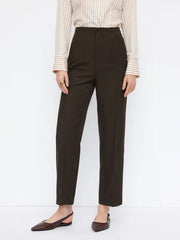 Mid Rise Asymmetrical Tapered Trousers