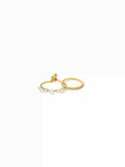 2 PCS ZIRCON ADJUSTABLE RING SET