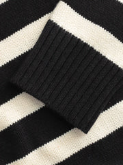 Striped Collar Knit Polo Top Curve & Plus