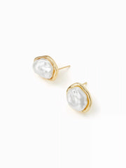 BAROQUE FAUX PEARL STUD EARRINGS
