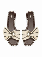 BUCKLE SQUARE TOE SLIPPERS