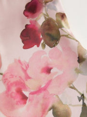 Satin Square Neck Floral Ruched Mermaid Maxi Dress