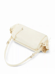 DOUBLE POCKETS FAUX LEATHER  SHOULDER BAG