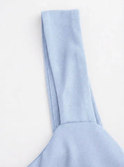 Scoop Neckline Solid Bowknot Backless Maxi Dress