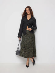 Polka Dot Zipper Mermaid Maxi Skirt