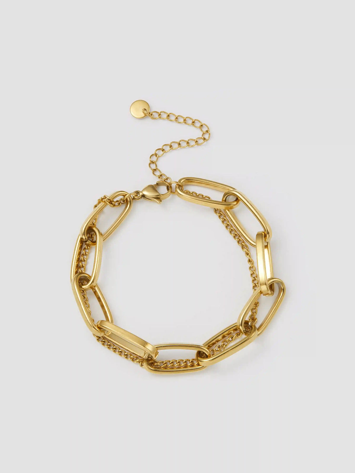 DOUBLE-LAYERED CHUNKY CHAIN BRACELET