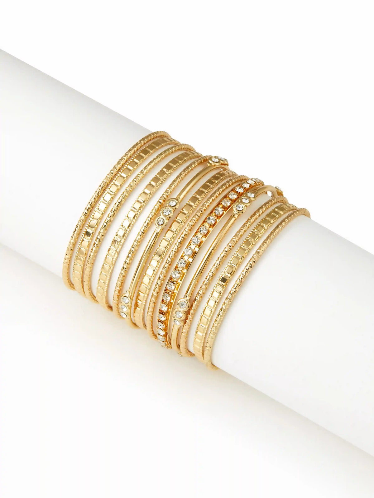 RHINESTONE DECOR LAYERED BRACELET SET