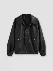Faux Leather Zipper Jacket