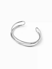 WAVE OPEN BANGLE BRACELET