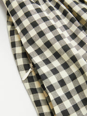 Cotton-blend Square Neck Gingham A-line Maxi Dress