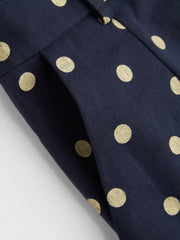 Cotton-blend Polka Dot Buckle Up Romper