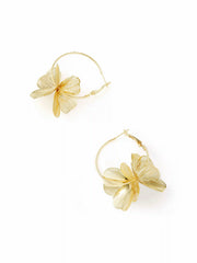 FLOWER HOOP EARRINGS