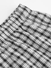 Cotton-blend Low Rise Checks Micro Shorts