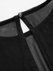 Lace Round Neckline See-through Bodysuit Curve & Plus