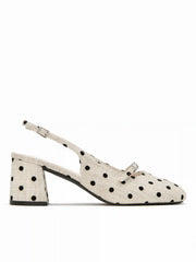 POLKA DOT SLINGBACK CHUNKY HEELS