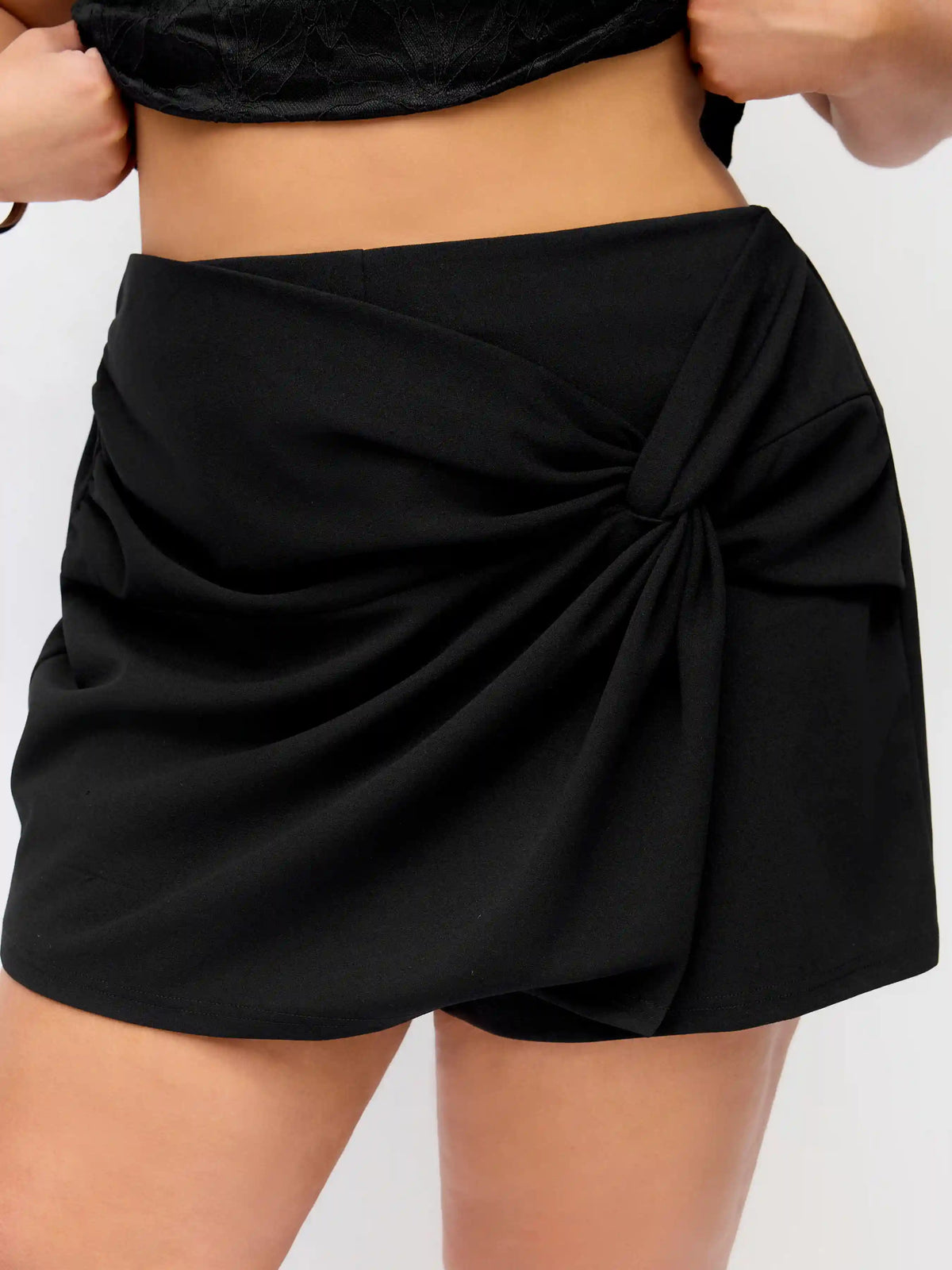 Mid Rise Twist Bodycon Mini Skort Curve & Plus