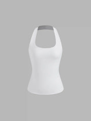 CIDERCONTOUR Double Layered Halter Neckline Tank Top