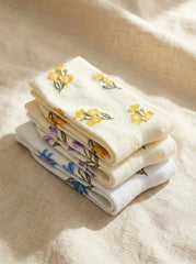 3 PAIRS FLORAL CREW SOCKS