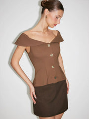 Off-Shoulder Top With Metal Detail