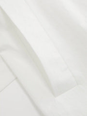 Cotton-Blend Funnel Neck Belted Button Windbreaker
